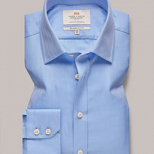 4Картинка Hawes & Curtis Herringbone Blue Single Cuff 